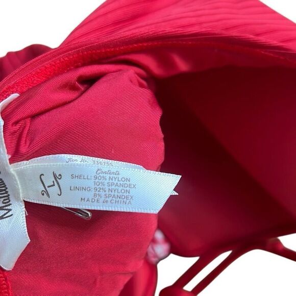 Matilda Jane Poolside Party Ribbed Bow Halter One-Piece Swimsuit Red Size Large - Picture 7 of 9